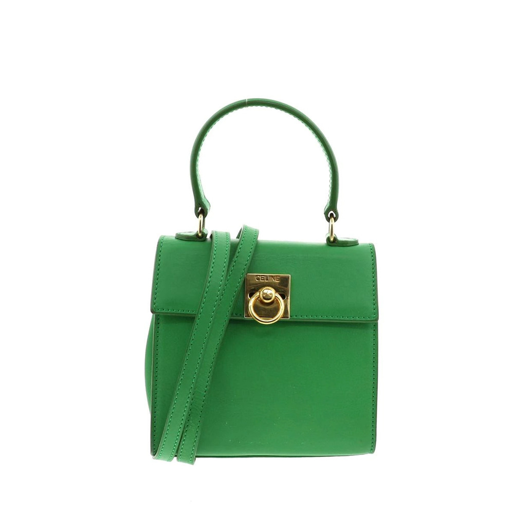 Celine 2way handbag goldtone hardware Green